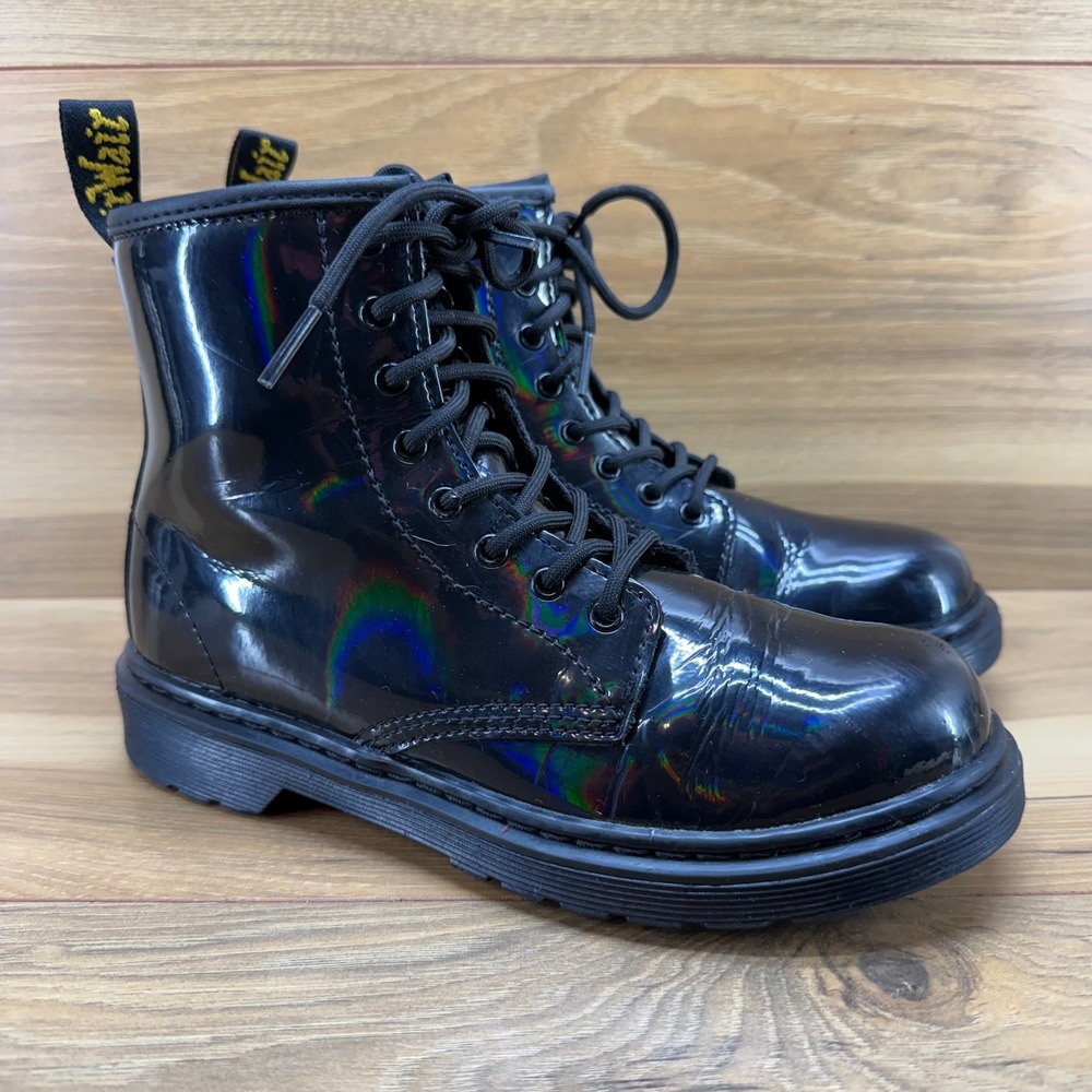 Dr Martens Big Kids Size 4 Black‎ Patent Leather Combat Boots